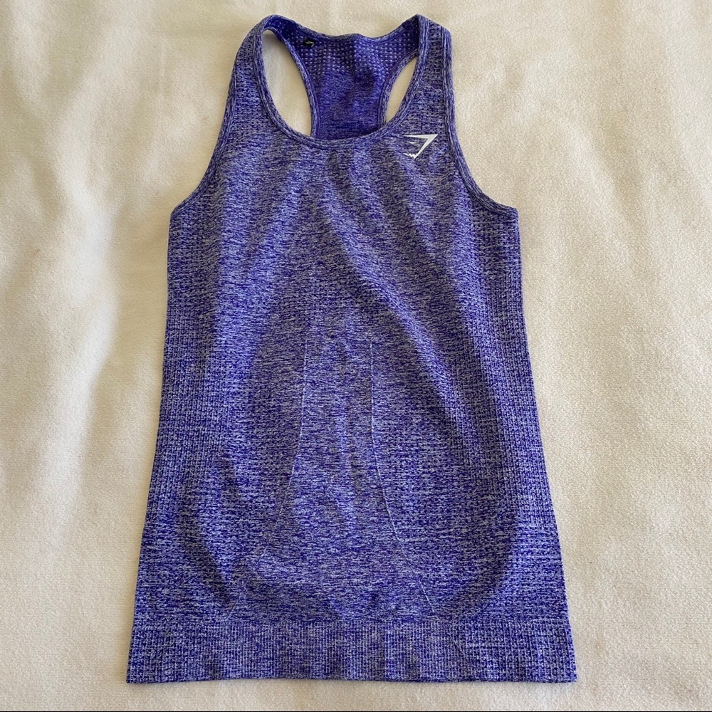 GymShark Seamless Tank Purple Gray Sz XS